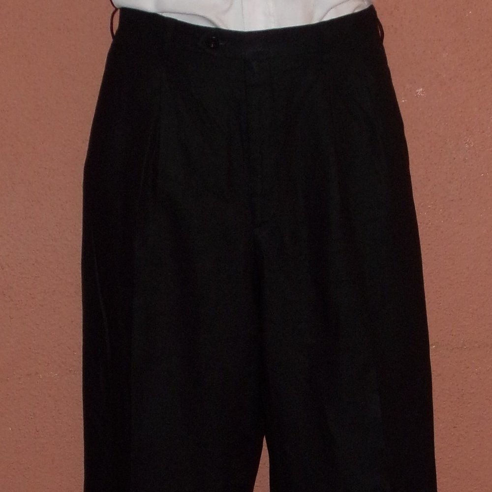 Sexy Men's Brioni Black Linen Dress Pants Slacks 34 Gem